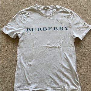 Burberry Brit T-Shirt - White and Blue Size M